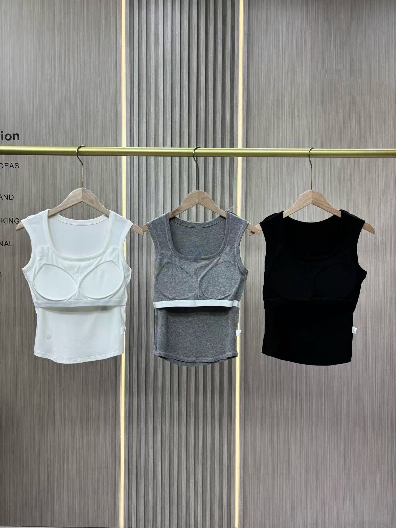 3-pack 2026 New Built-In Bra Sleeveless Tank Top