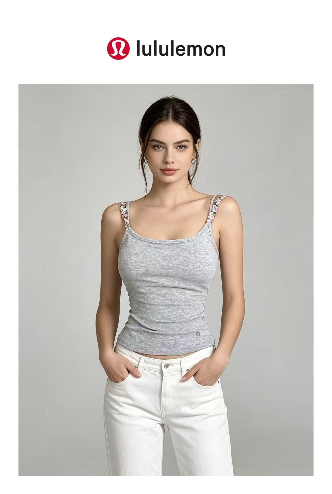 3-Pack 2026 New Embroidered Spaghetti Strap Tank Top