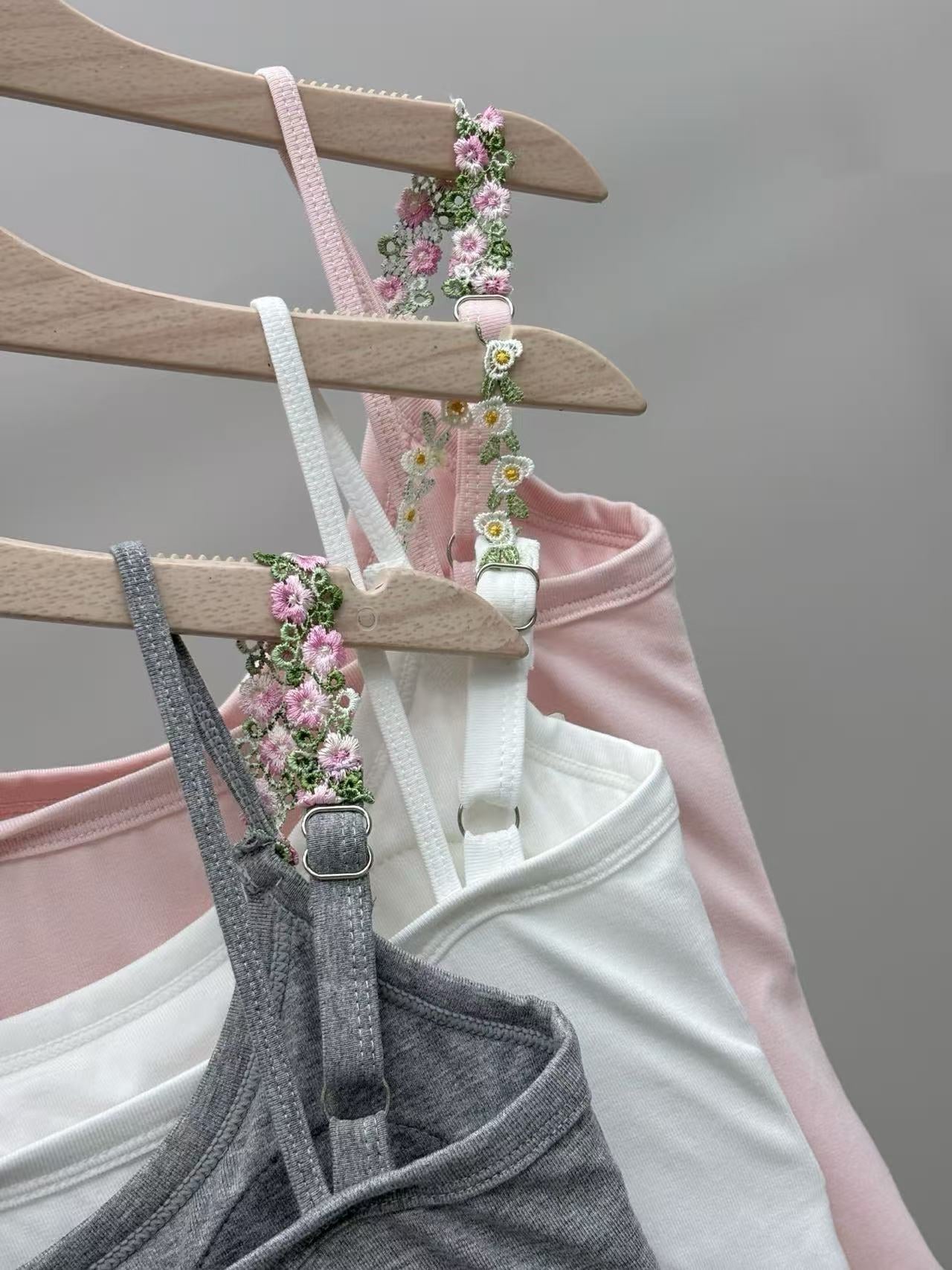 3-Pack 2026 New Embroidered Spaghetti Strap Tank Top
