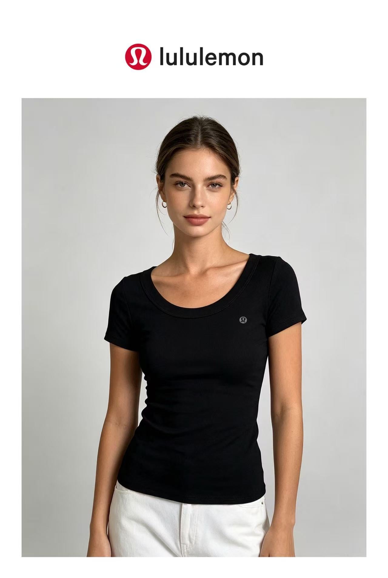 3-pack 2026 New Cotton Ribbed U-Neck Short Sleeve T-Shirt