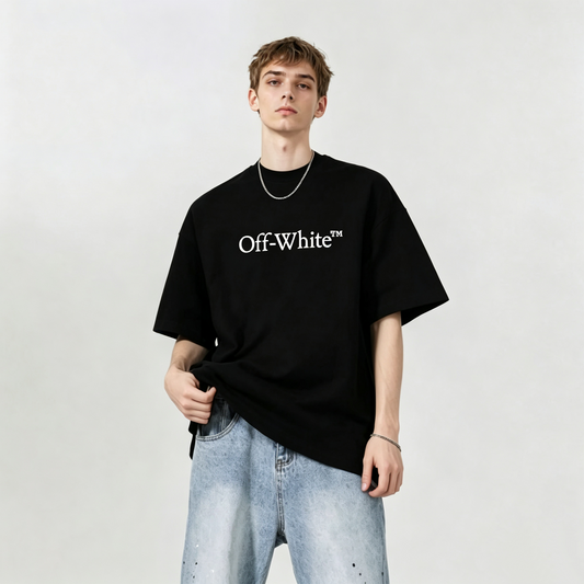 New Basic Pure Cotton Logo T Shirt Trendy and Versatile Style