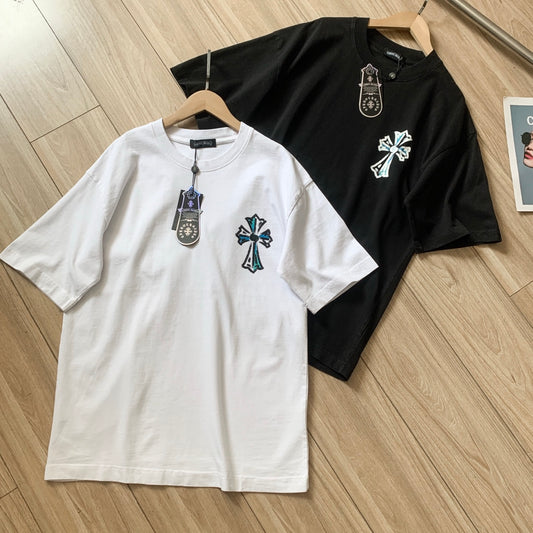 Chrome Hearts Embroidered Cotton Couple Short Sleeve T-Shirt