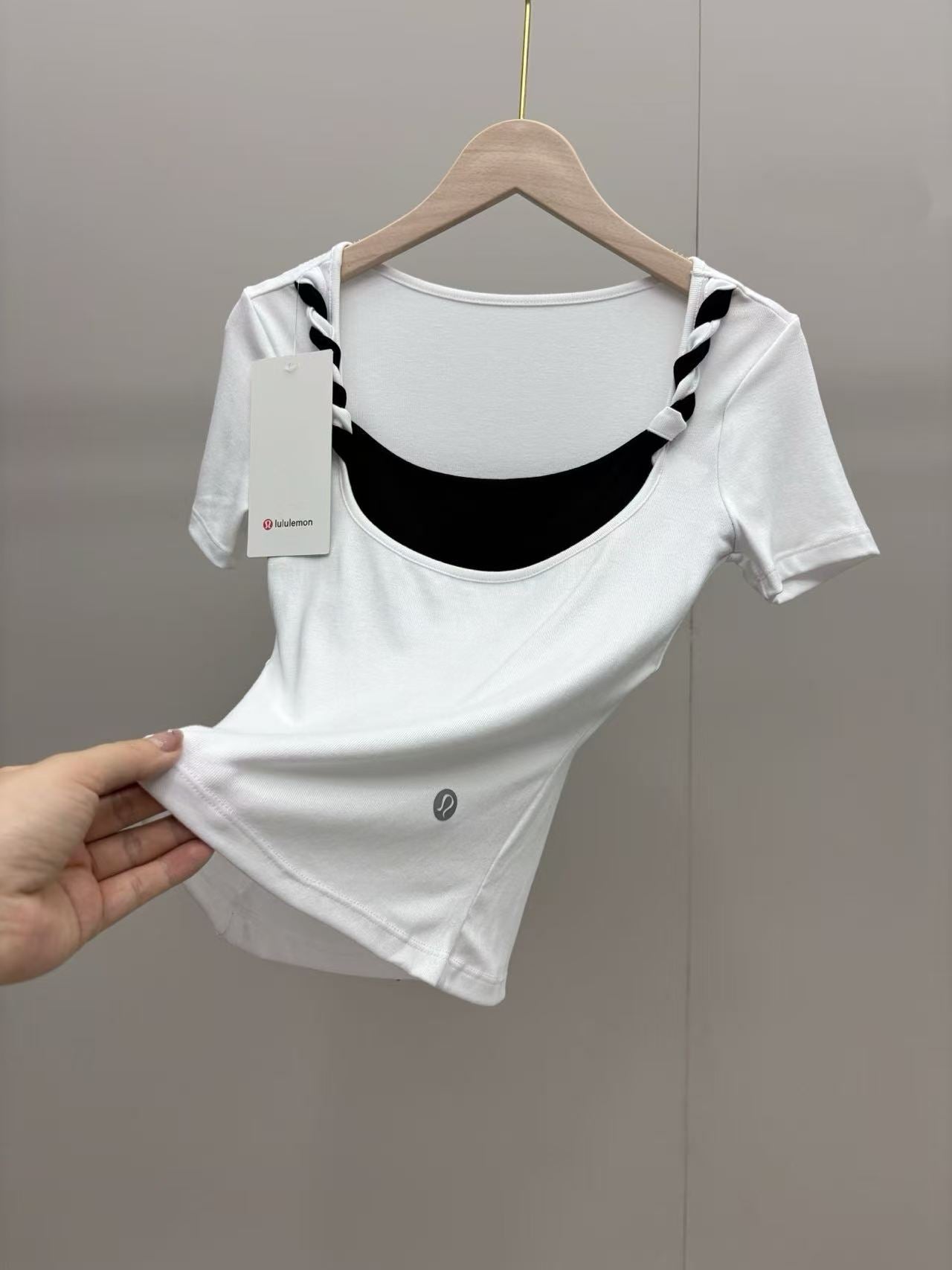2-Pack New U-Neck Faux Two-Piece Short Sleeve T-Shirt