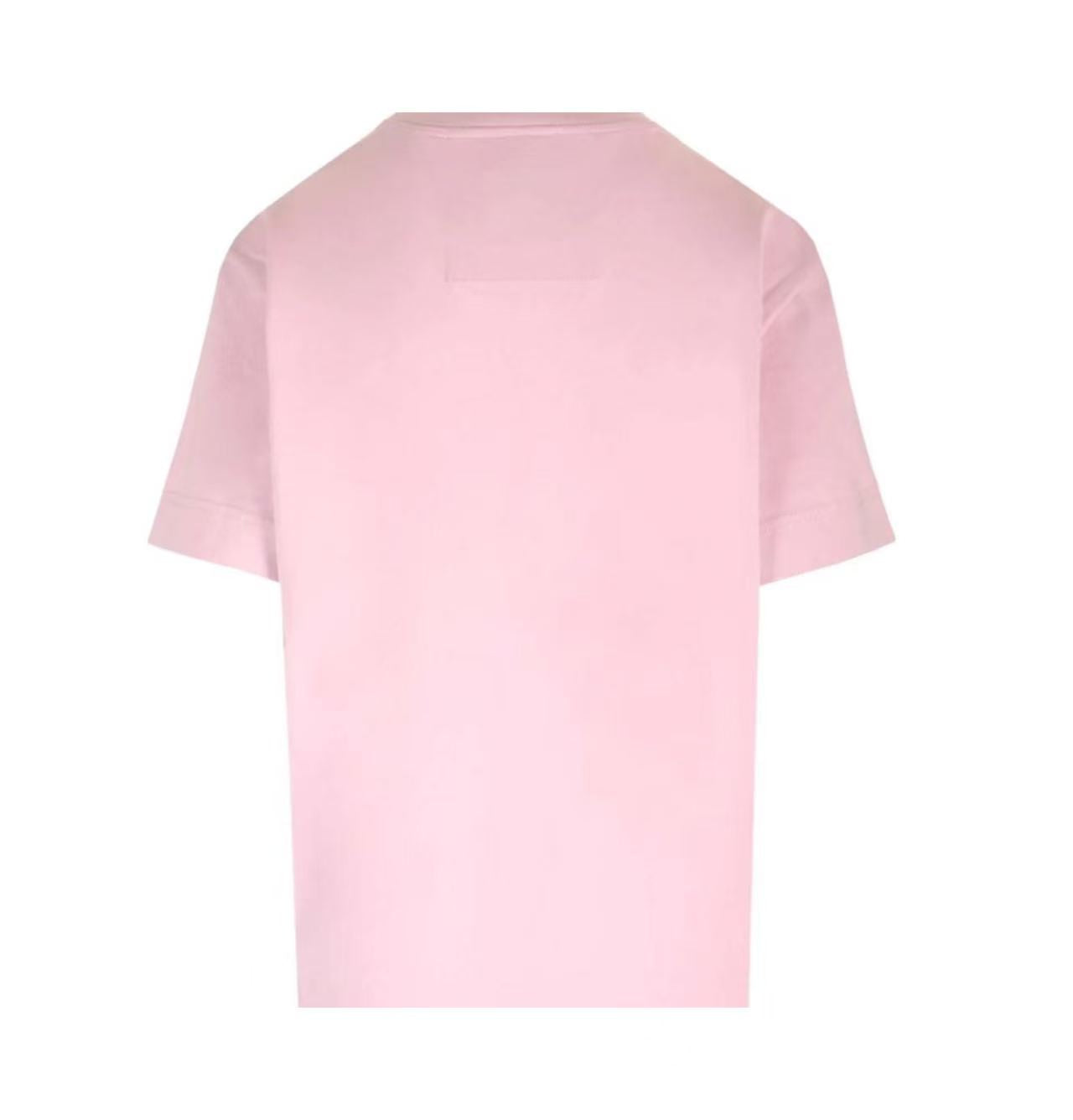 New Crew Neck T Shirt with Floral Logo Print