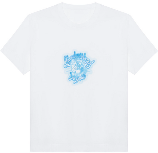 New Pure Cotton T Shirt with Chest Tie-Dye Effect