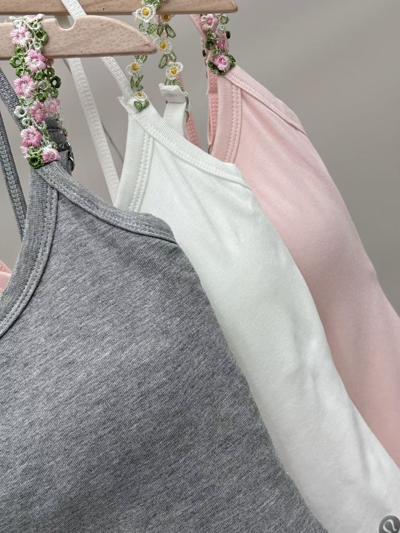 3-Pack 2026 New Embroidered Spaghetti Strap Tank Top